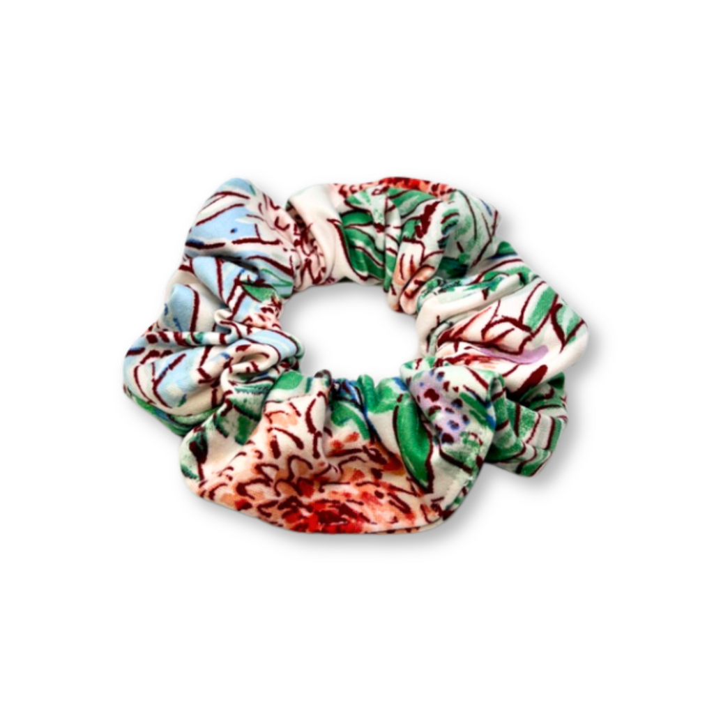 Mini Tropical Leaves Summer Scrunchie
