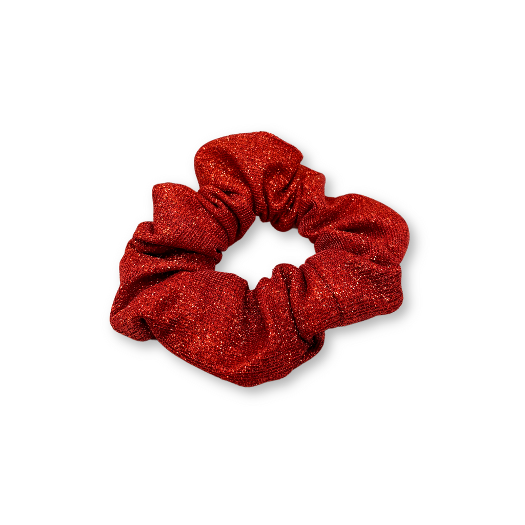 Mini Bright Red Sparkle Scrunchie