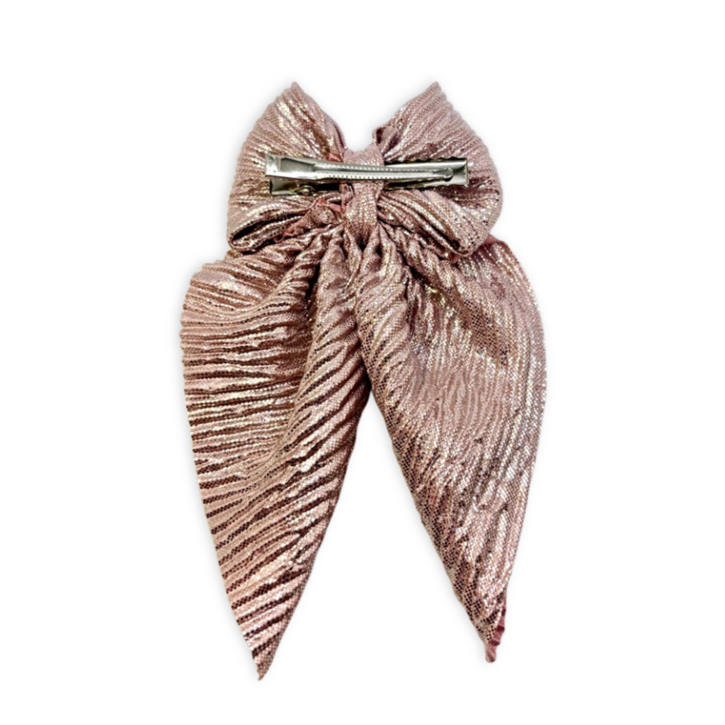 Pink Pleated Small Bow