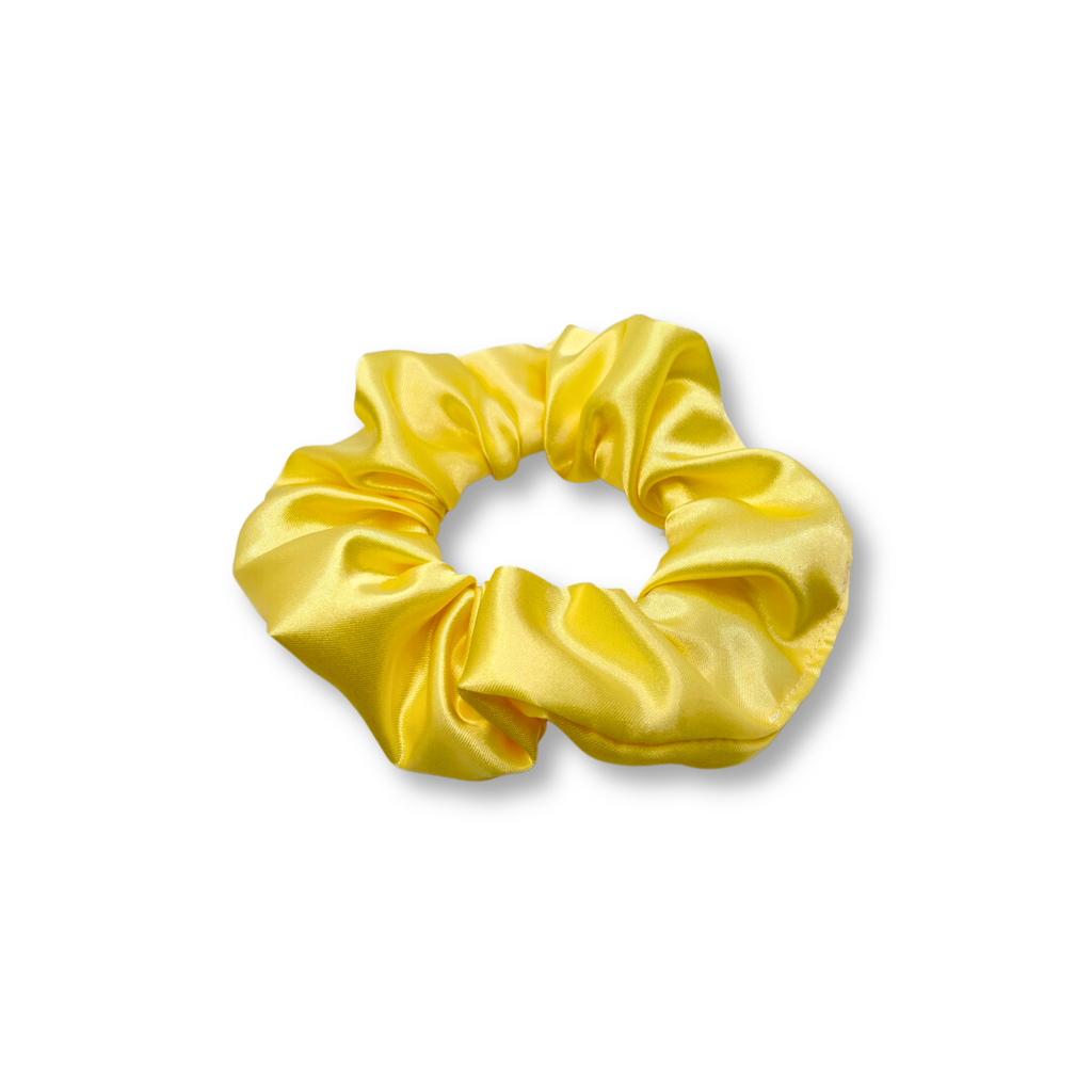 Mini Pastel Yellow Silk Scrunchie