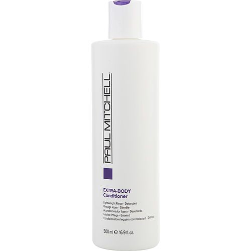 White bottle of Paul Mitchell Extra-Body Conditioner on a white background. PAUL MITCHELL by Paul Mitchell EXTRA BODY CONDITIONER 16.9 OZ