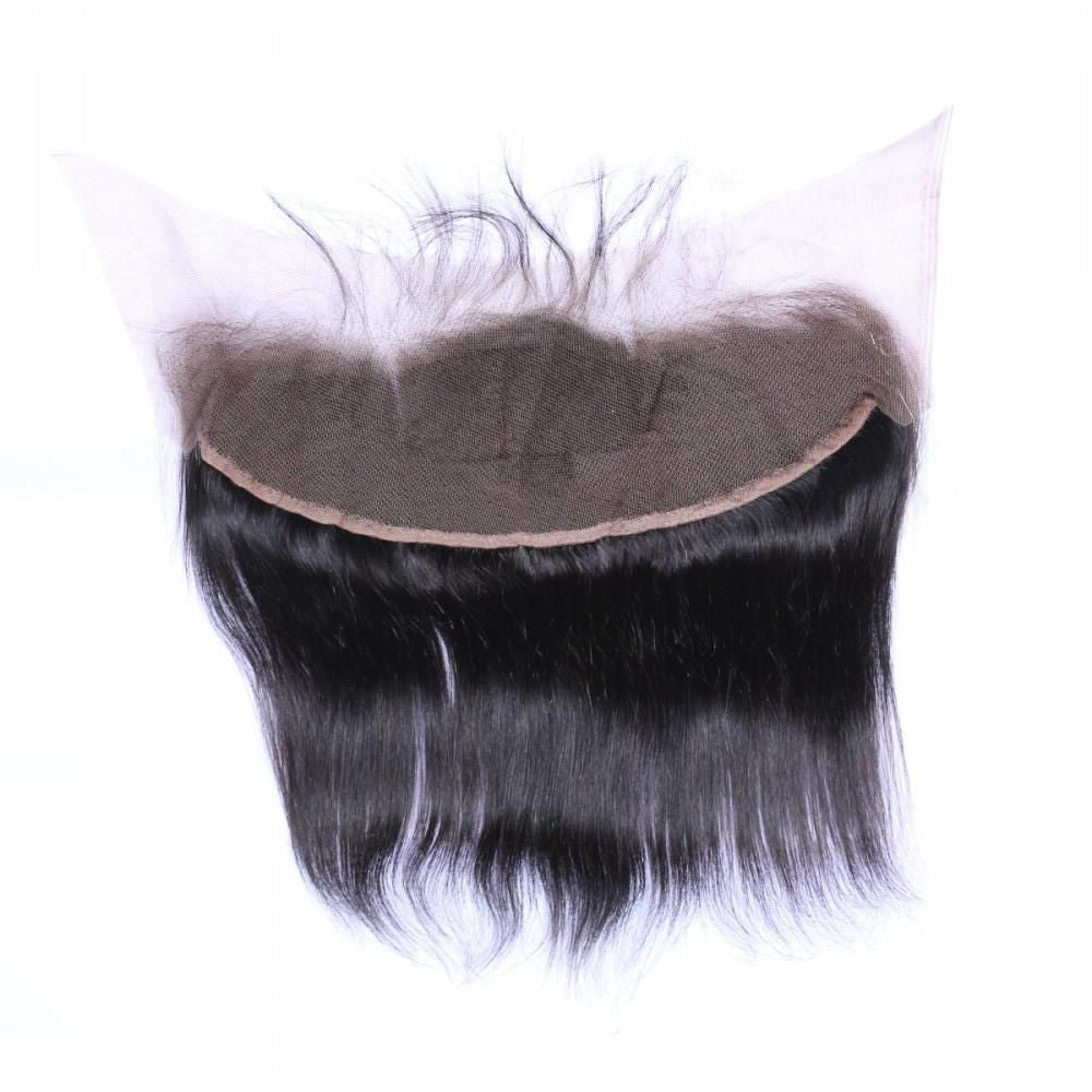 Thai Luxury Hair Straight 13x4 HD Lace Frontal 100% Human Hair Natural Black 1B Pre-Plucked Hairline Transparent HD Lace Straight Frontal Hair Extension 14 16 18 20 Inch