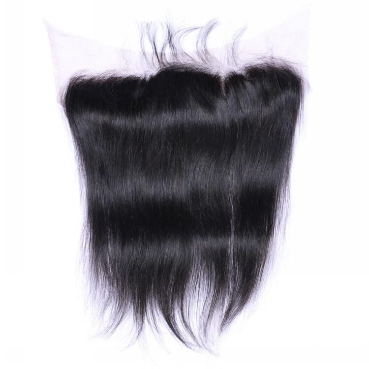 Thai Luxury Hair Straight 13x4 HD Lace Frontal 100% Human Hair Natural Black 1B Pre-Plucked Hairline Transparent HD Lace Straight Frontal Hair Extension 14 16 18 20 Inch