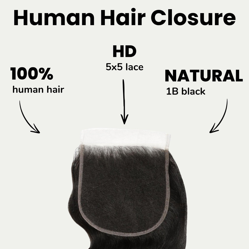 Raw Body Wave 5x5 HD Lace Human Hair Closure