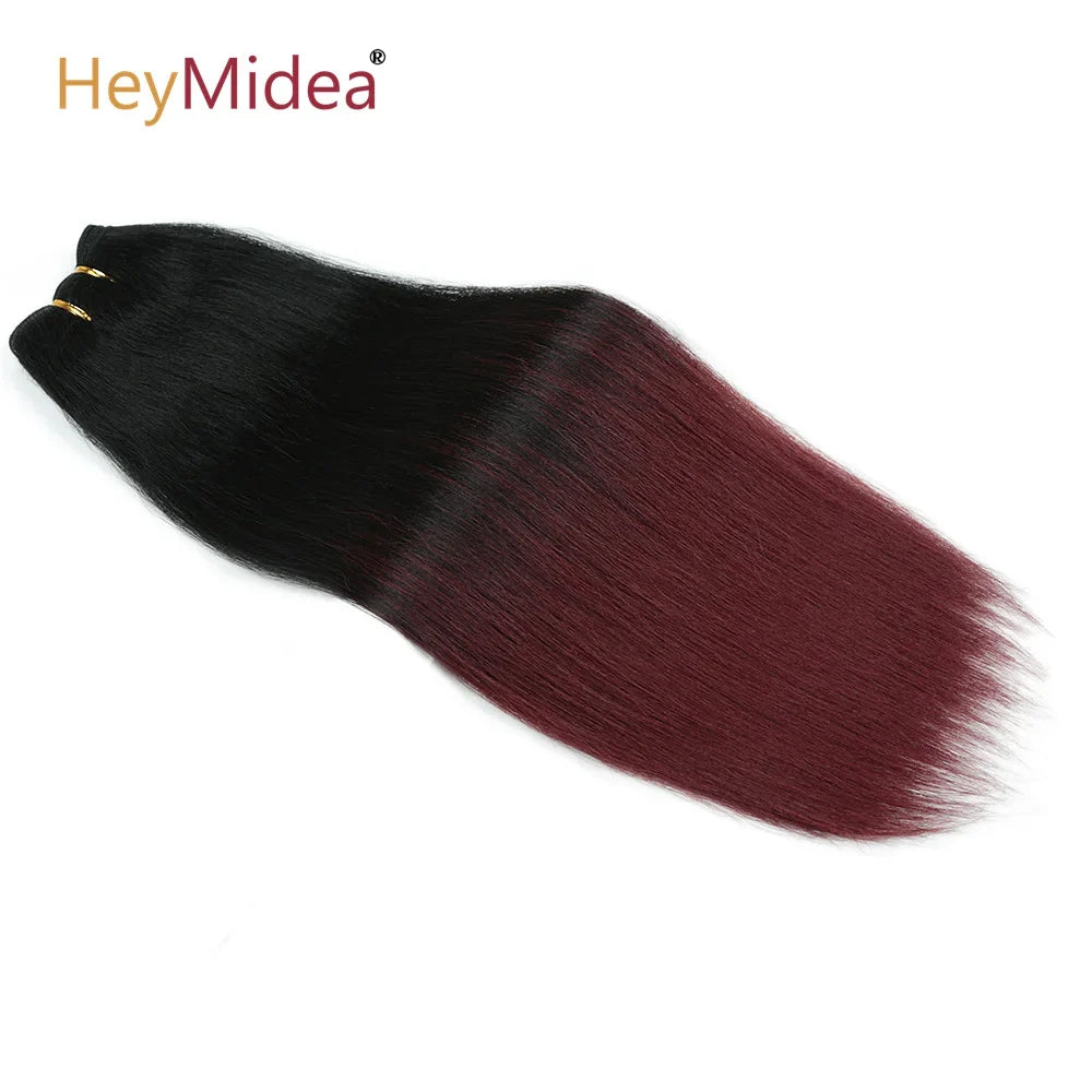 18inch Straight Hair Bundles Salon Natural Hair Extensions Synthetic Yaki Straight Hair Weaving Full to End Synthetic Hair
