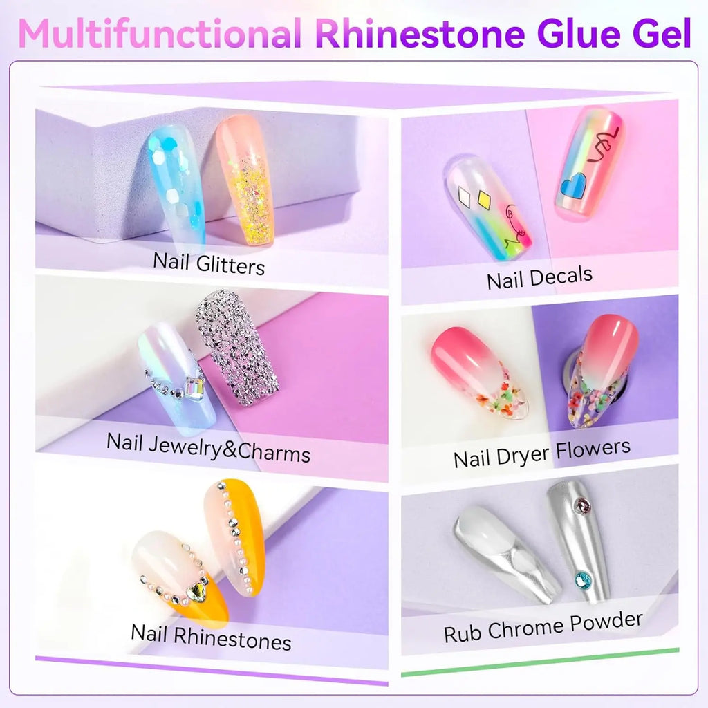 Makartt Nail Rhinestone Glue Gel With Brush Pen Tip Adhesive