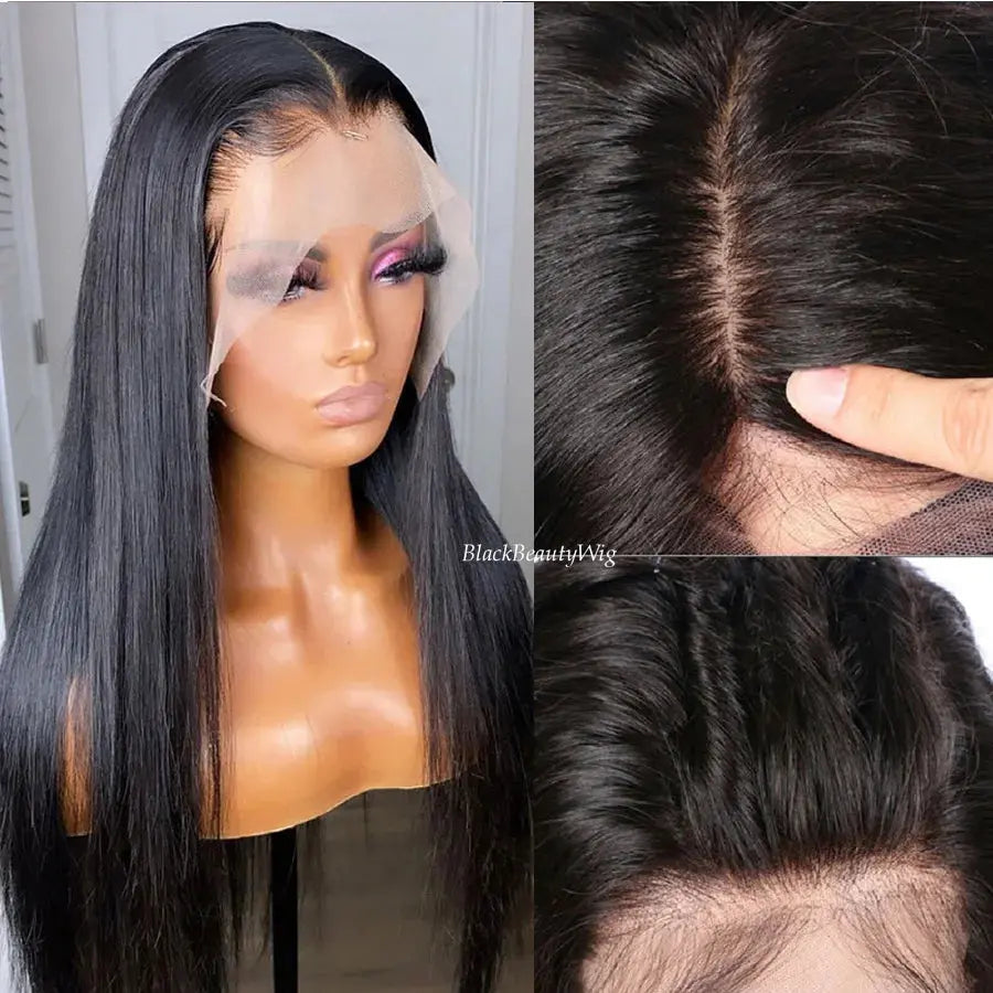 Brazilian human hair silk base full lace wig, pre-plucked silky straight 5x4.5 silk top with natural hairline and 130%-180% density.