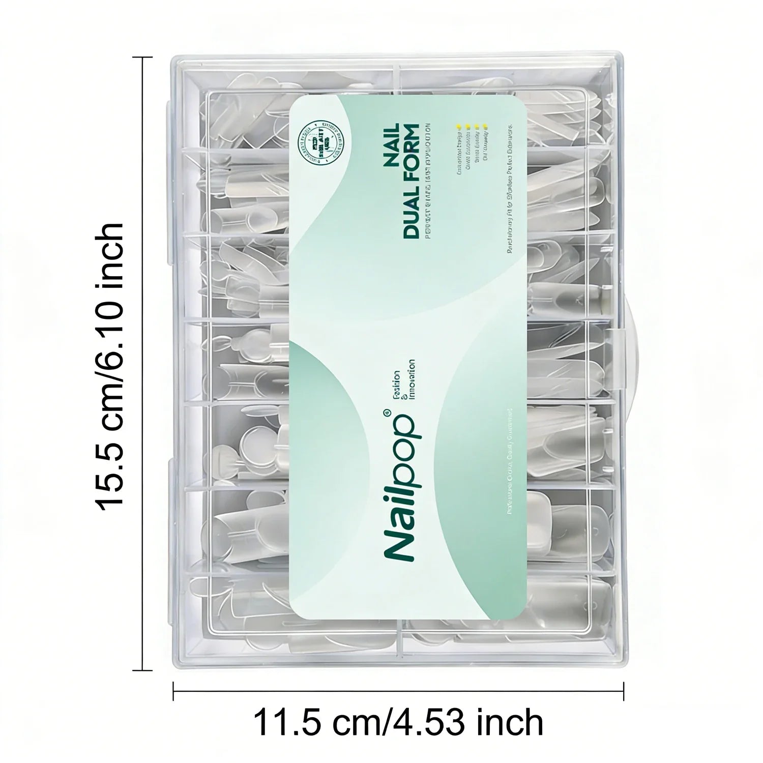 Nailpop French Line Dual Forms Nail Extension Tips Matte Inner F1 Molds 140Pcs