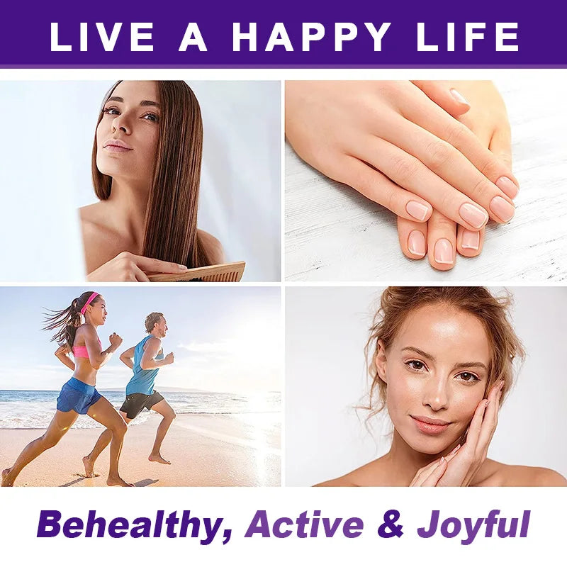 Free Sipping Biotin & Collagen Supplement Nails,Shiny Hair,  Skin,Vegetarian Capsules Beauty Health