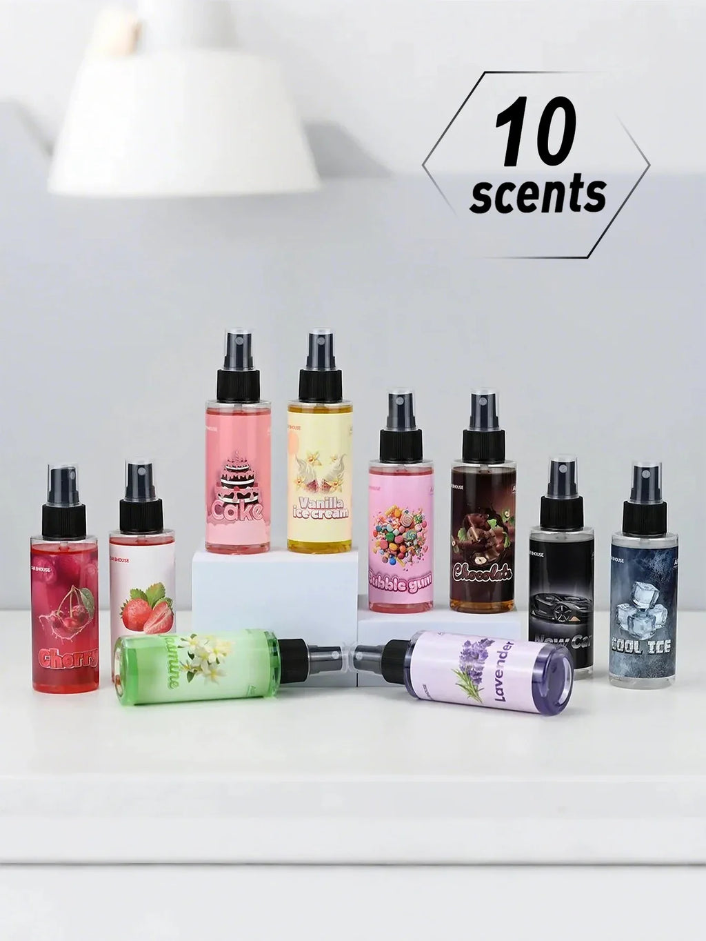 100ml Long-Lasting Air Freshener Spray – 10 Scents, Odor Eliminator for Home & Car Gifts