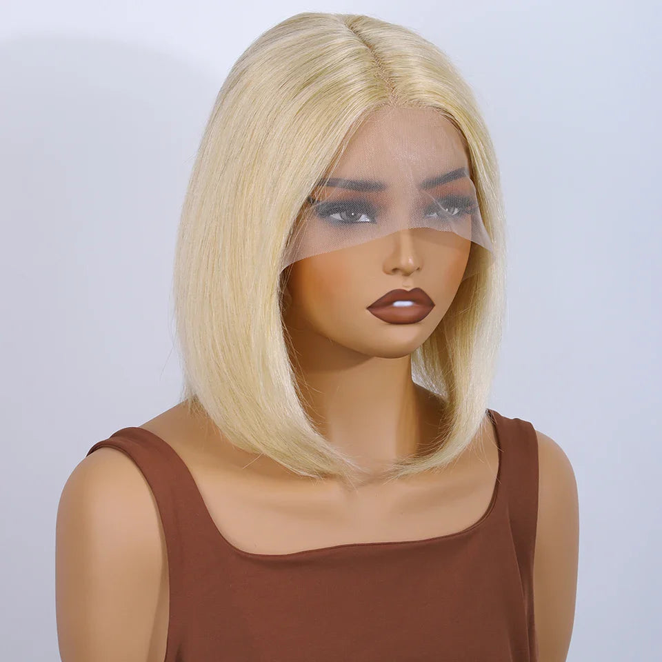 Rebecca #33 Reddish Brown Bob Wig | 13x6x1 T-Part Peruvian Remy Human Hair