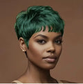 Synthetic short black hair wig Pixie cut wig for Bangs short Fak wig for women party wig short hair*China