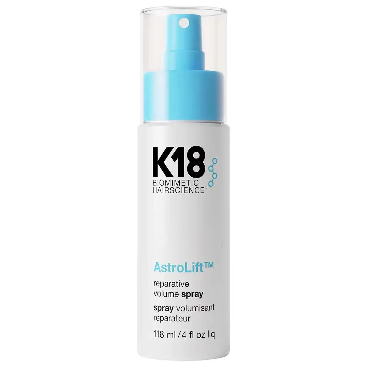 K18 Astrolift Reparative Volume Spray on a white background