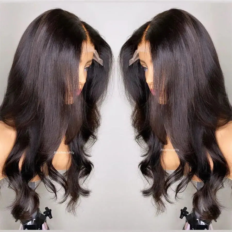 Brazilian Remy Human Hair Body Wave Full Lace Wig, 5x4.5 Silk Base, Pre-Plucked Hairline, Baby Hair, Natural Black Luxury Wig
