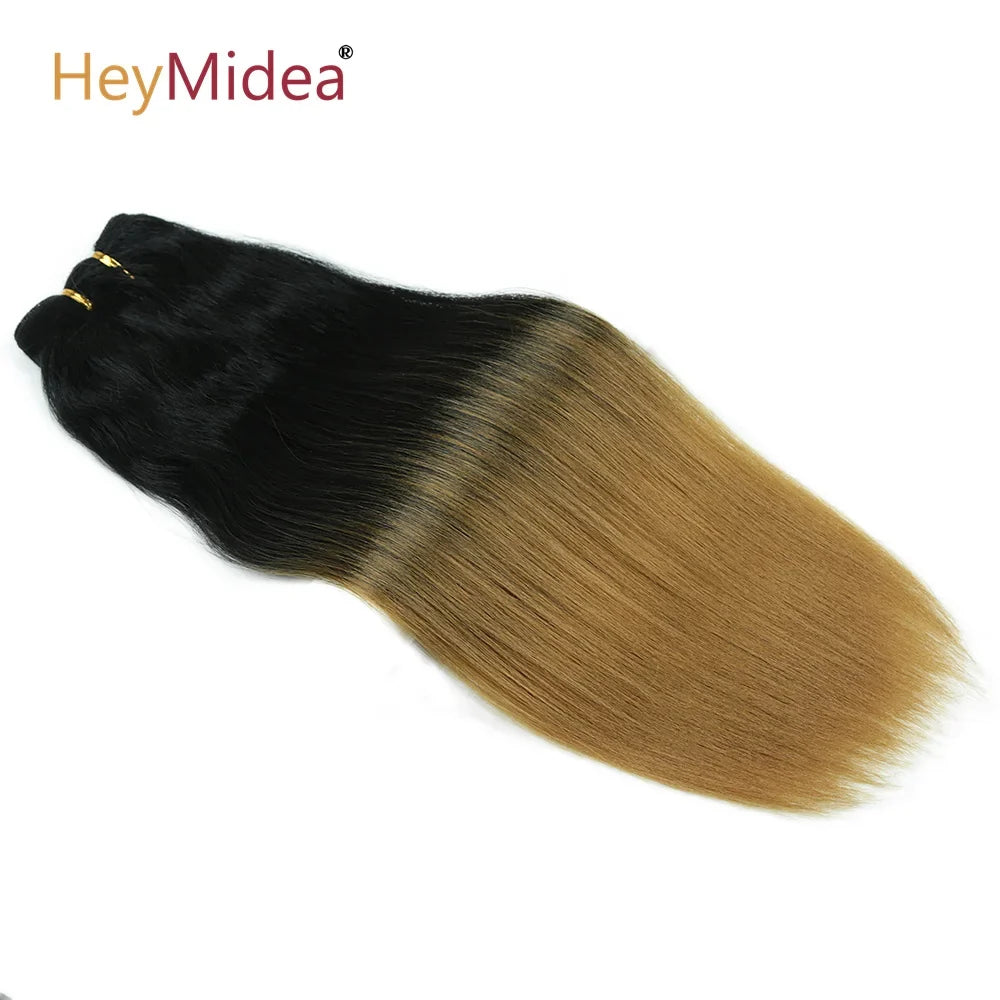 18inch Straight Hair Bundles Salon Natural Hair Extensions Synthetic Yaki Straight Hair Weaving Full to End Synthetic Hair