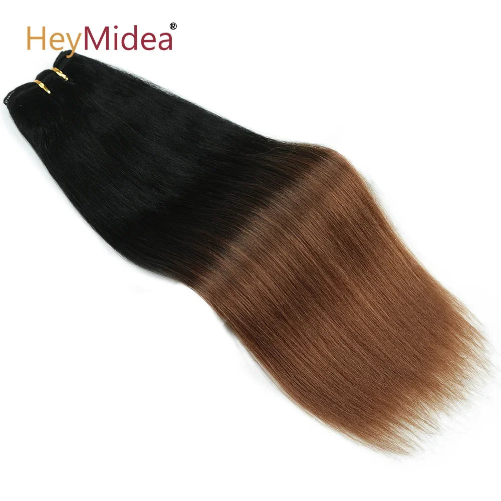 18inch Straight Hair Bundles Salon Natural Hair Extensions Synthetic Yaki Straight Hair Weaving Full to End Synthetic Hair