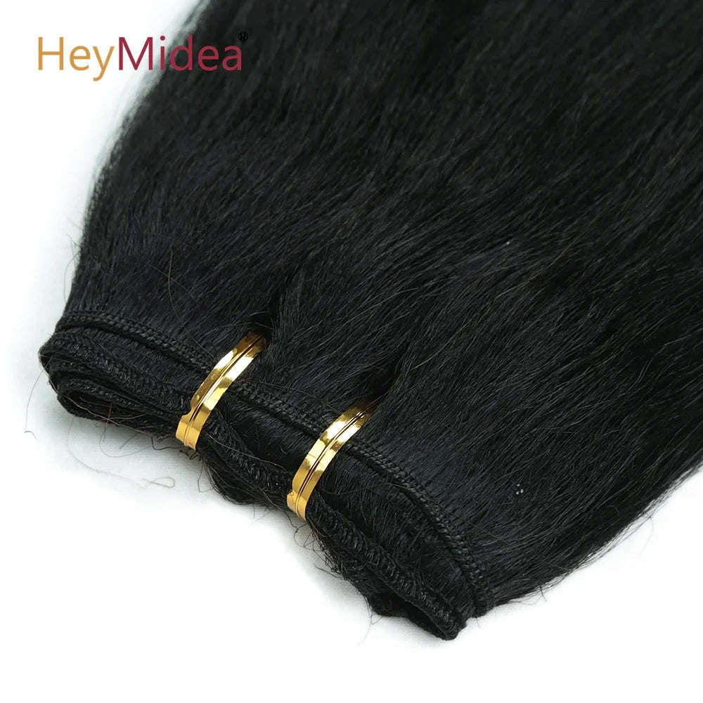 18inch Straight Hair Bundles Salon Natural Hair Extensions Synthetic Yaki Straight Hair Weaving Full to End Synthetic Hair