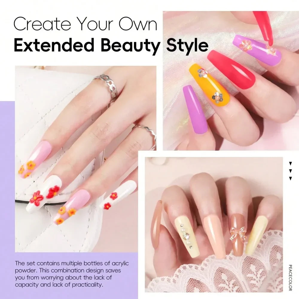 Beginner Acrylic Nail Kit With Mini Lamp And Drill