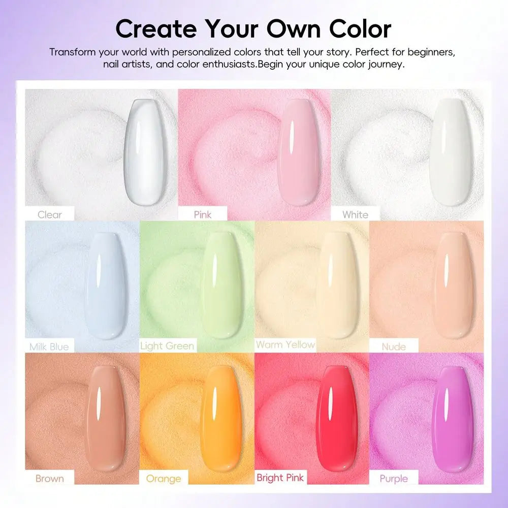 Beginner Acrylic Nail Kit With Mini Lamp And Drill