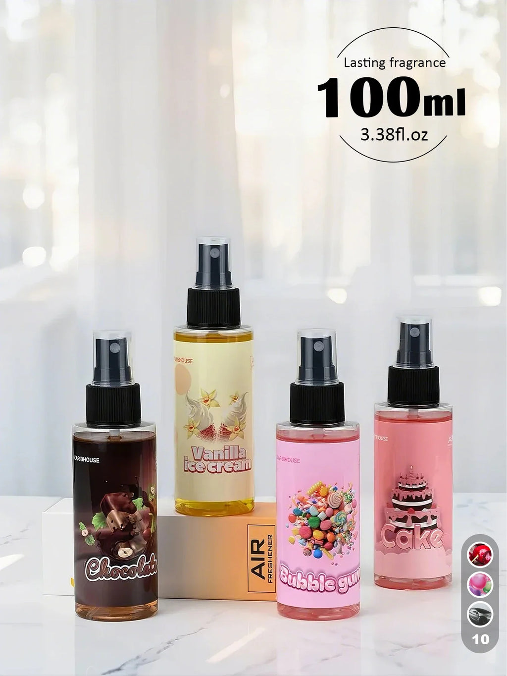 100ml Long-Lasting Air Freshener Spray – 10 Scents, Odor Eliminator for Home & Car Gifts