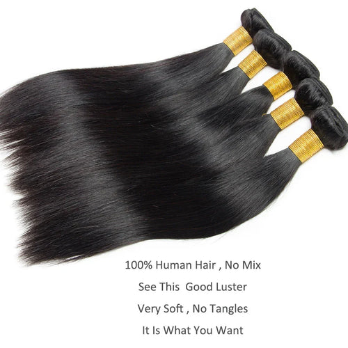 8-32 Inch Bone Straight Brazilian Remy Human Hair Weave Bundles | Natural Color 12A | 1, 3, or 4 Bundles