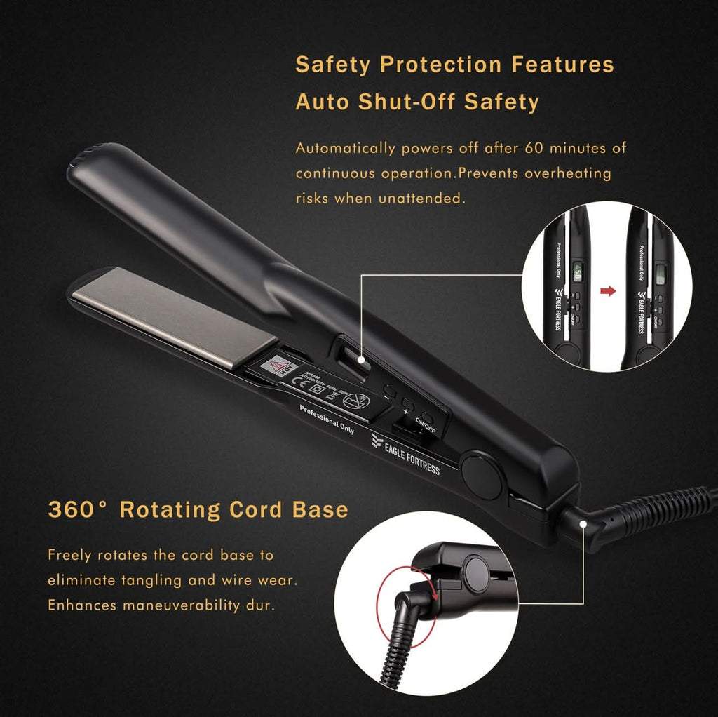 Eagle Fortress Ceramic Hair Straightener (Black)