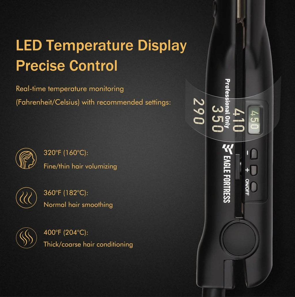 Eagle Fortress Ceramic Hair Straightener (Black)