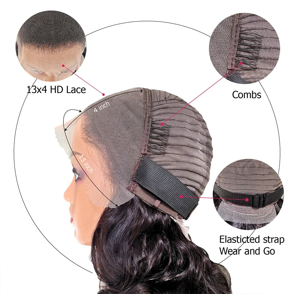 12A Raw Donor Unprocessed Malaysian Virgin Hair 13x4 HD Lace Frontal Wig | 250% Density | Double Drawn | Bouncy Wave