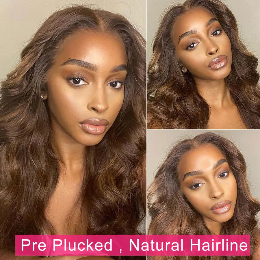 Short Bob Wig | Glueless 13x4 Lace Front Wig | Chocolate Brown Body Wave | Brazilian Remy Human Hair | Ready to Wear