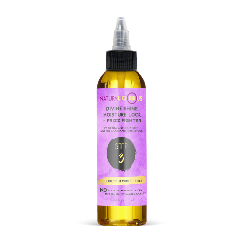 Step 3: Divine Shine Moisture Lock & Frizz Fighter (For Tight Curls)