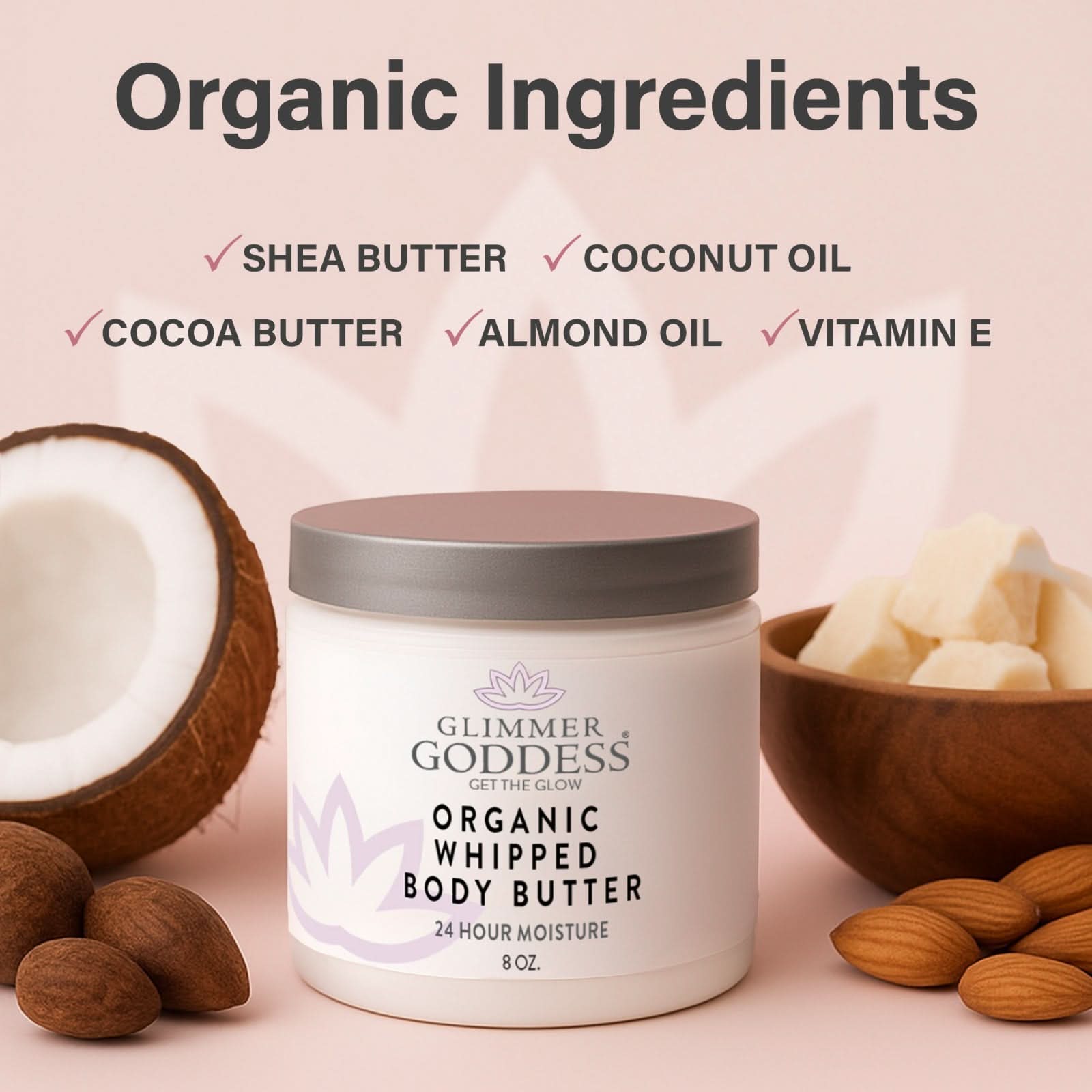 Glimmer Goddess Organic Whipped Body Butter - Lemon Cream
