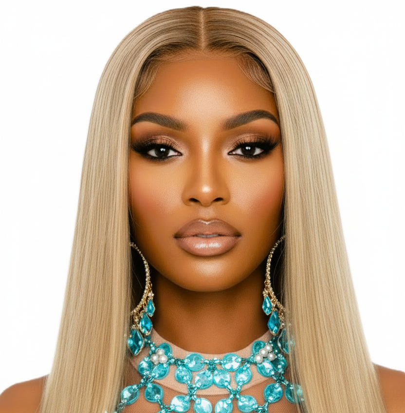 Ash Blonde Brazilian Hair 24' Glueless HD Lace Transparent Swiss Closure Silky Straight Wig