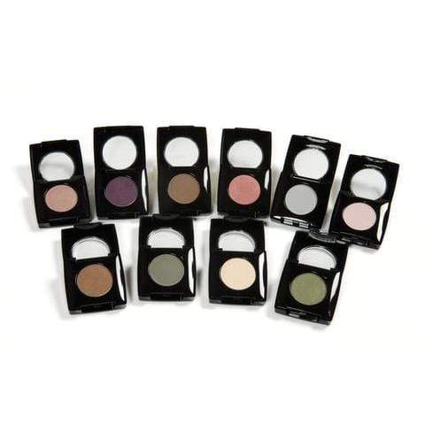 Danyel Cosmetics Eye Shadows in assorted professional shades, featuring long-lasting, highly pigmented, blendable, non-creasing pressed powder eye makeup.