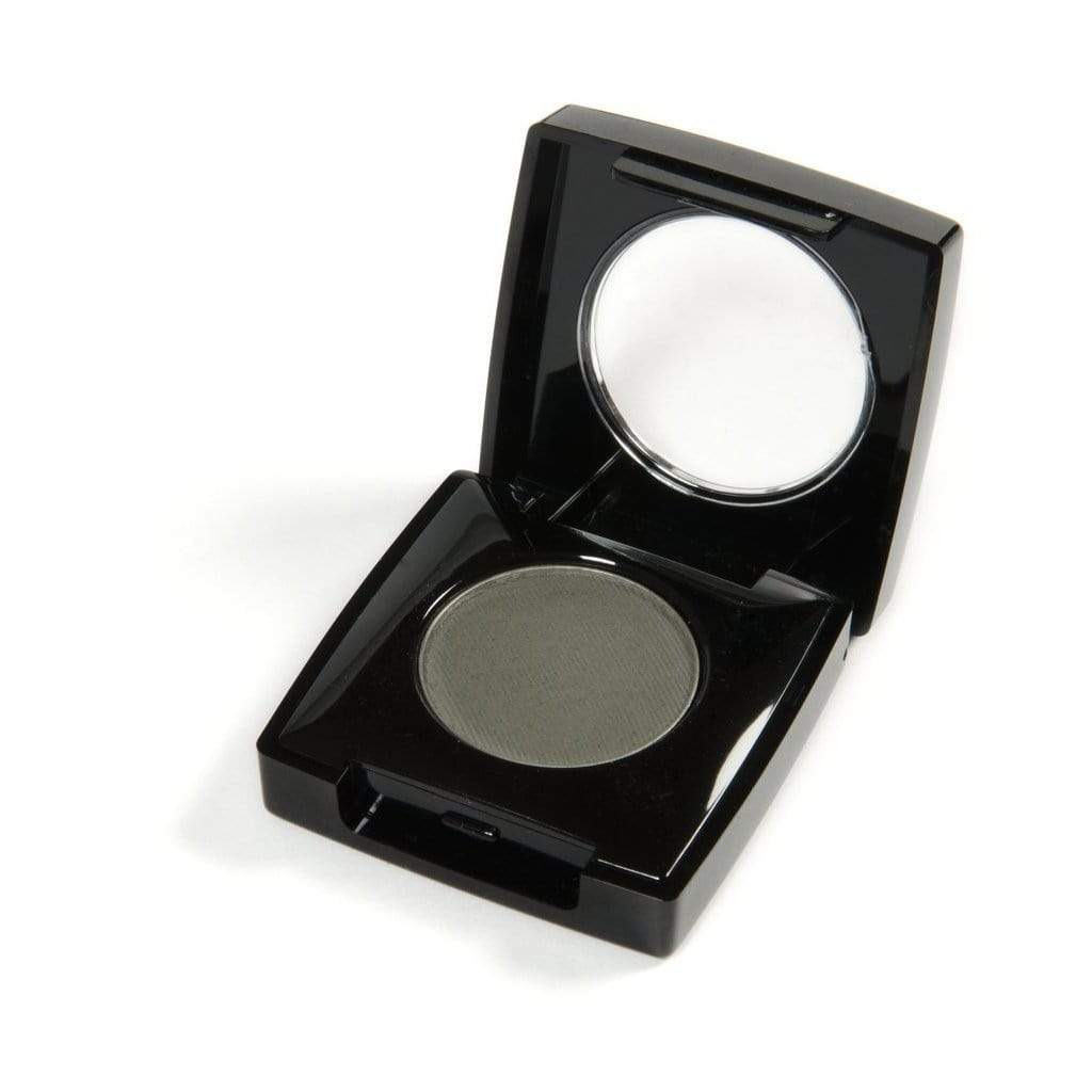 Danyel Cosmetics Eyelight Shadow in Slate, smoky slate gray single eyeshadow compact with mirror, highly pigmented neutral eye makeup, blendable charcoal gray eye shadow for soft smoky eyes, everyday makeup, professional beauty looks, eye liner and brow tint use, sensitive eye makeup, fragrance-free eyeshadow, luxury cosmetics and versatile eye color.