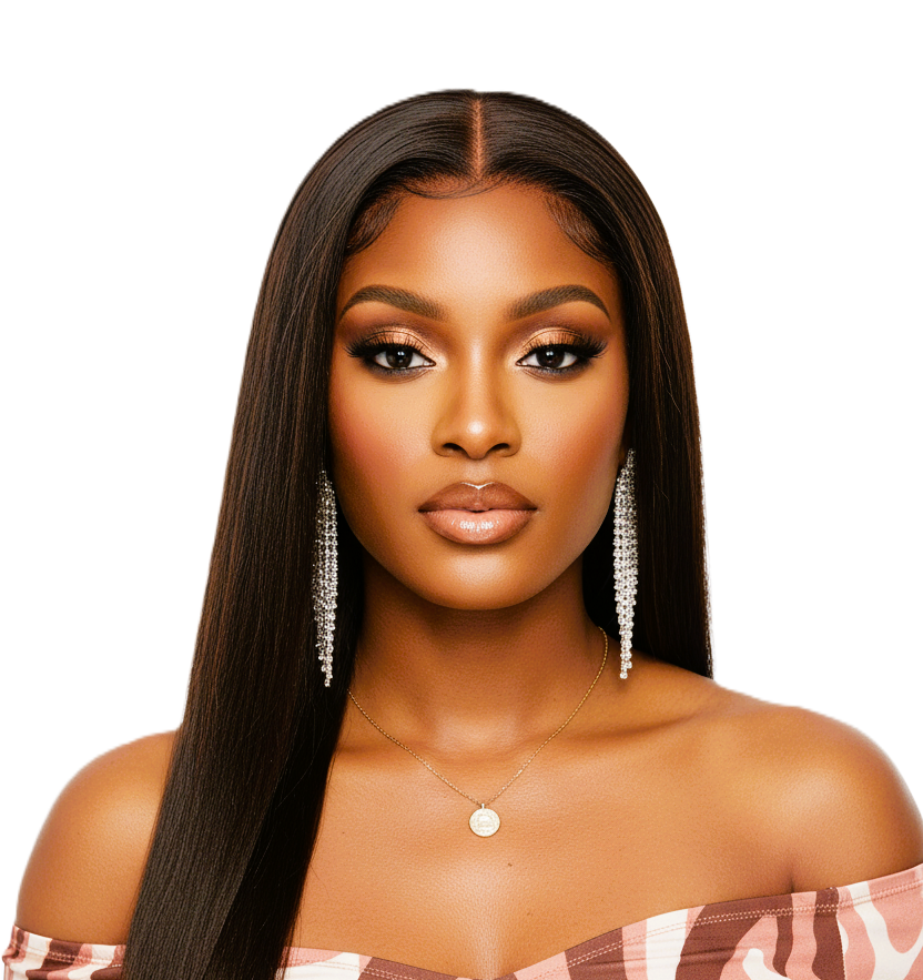 Dark Brown 24' Transparent Glueless Full HD Lace Wigs Straight Frontal Peruvian Hair Wigs