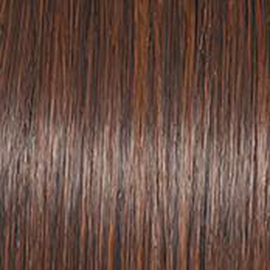 Close-up of brown hair color swatch
