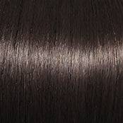 A close-up texture shot of straight, dark brown hair with a glossy sheen.