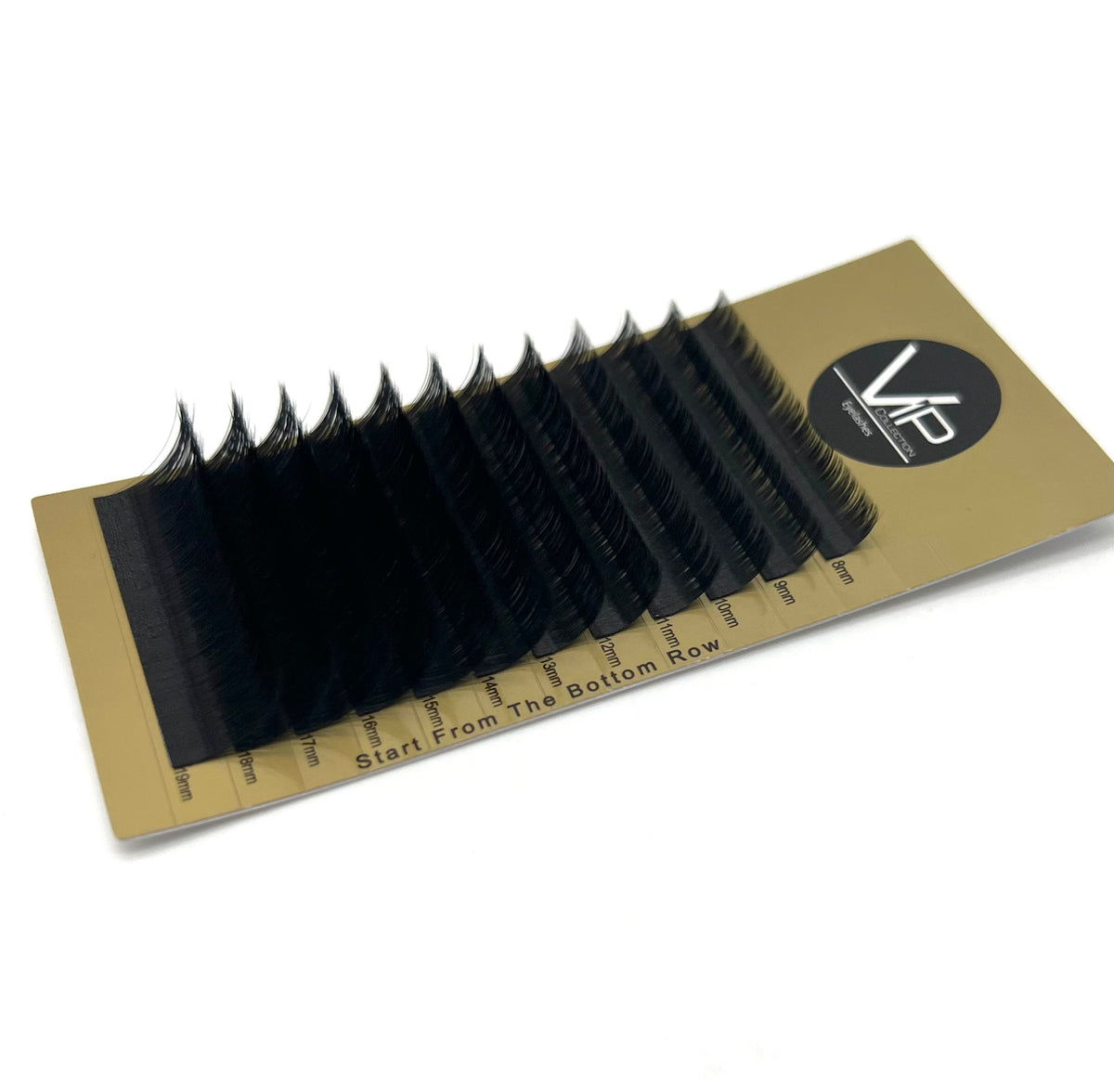 Thai Luxury Hair VIP Faux Mink lash extension tray featuring 12 lines of 0.05mm ultra-fine lashes in a C-curl style, designed for professional-grade volume and natura