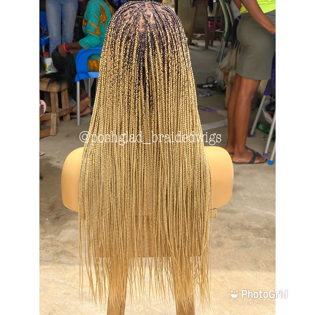 Scalp-looking Knotless Braid Wig, Full Lace, color 22