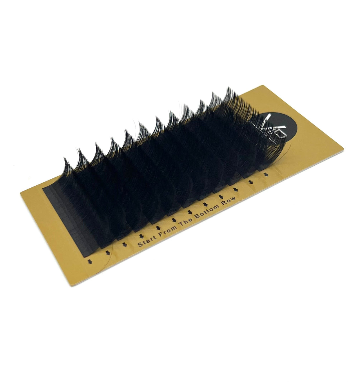 VIP Faux Mink Lash Extension tray featuring 12 rows of ultra-fine 0.05mm C-curl lashes, organized in a versatile mix of lengths for creating professional, voluminous, and natural-looking lash sets.