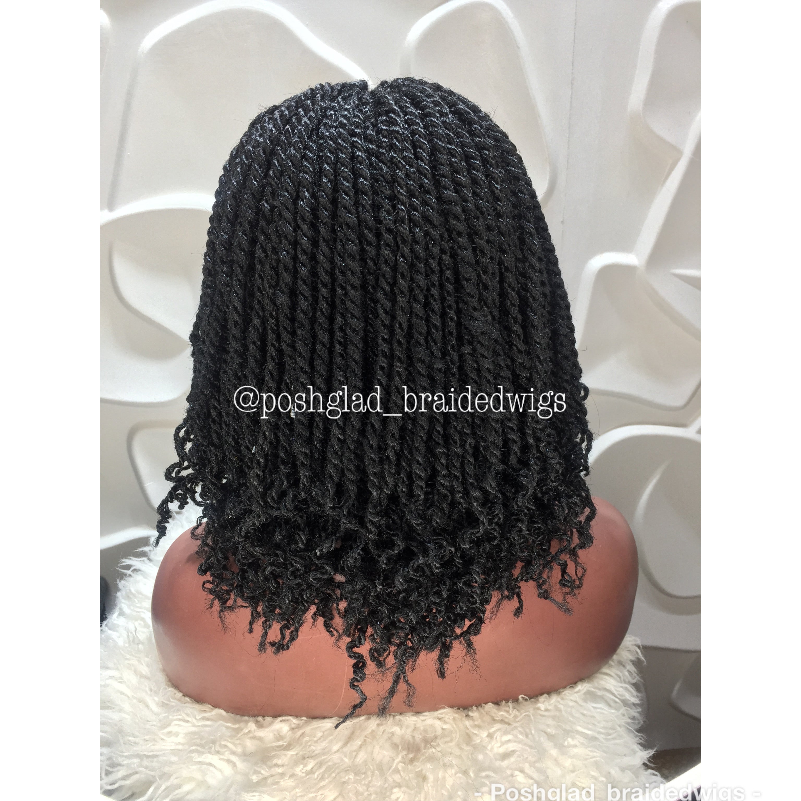 Kinky Twist Braided Wig (13 by 4 Frontal Lace) - Bessy