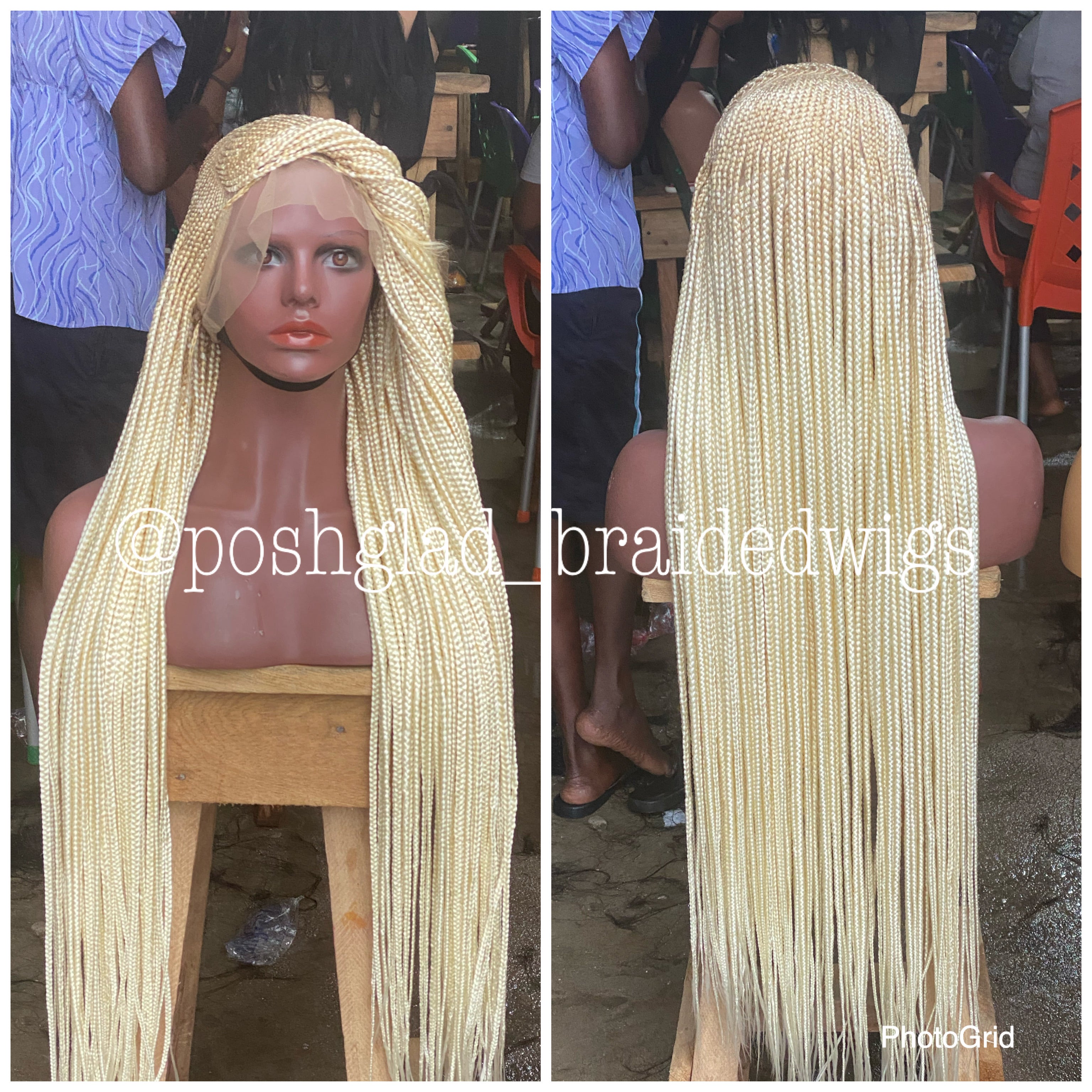 Cornrow Braid Wig - Color 613 Bonde - Bobrisky Inspired