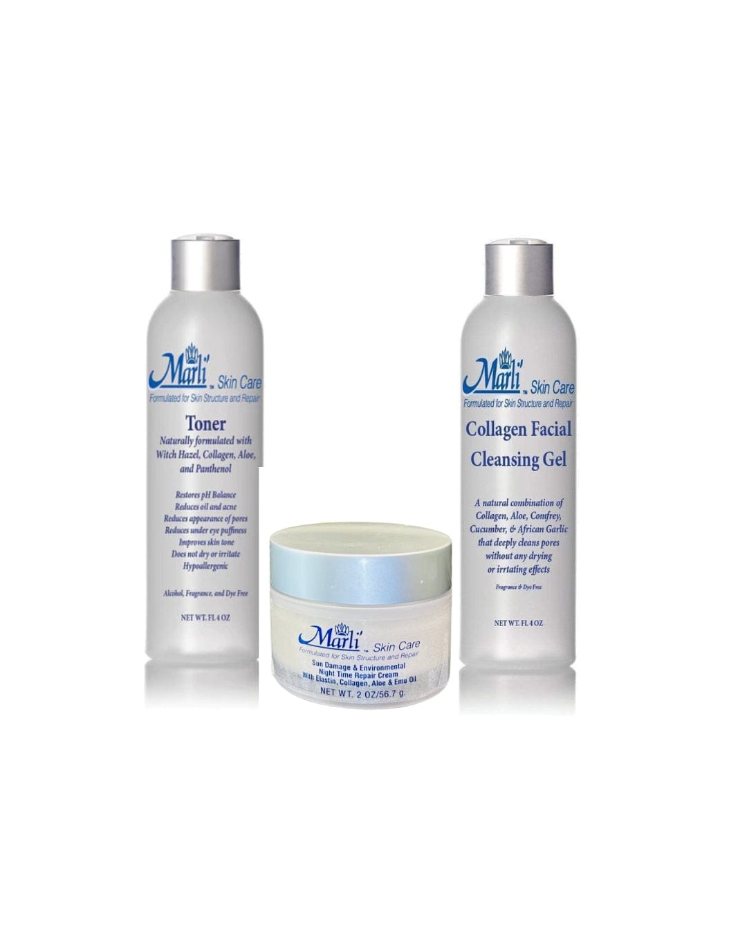 Marli Complete Skin Care Kit with Sun Damage & Environmental Night Time Repair Cream