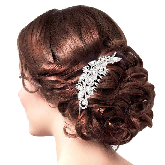 Marquise Stone Accented Rhinestone Hair Comb