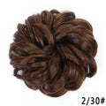 Dark Brown Synthetic Curly Messy Bun Chignon Hairpiece for Women & Girls, Heat-Resistant Donut Bun Extension, Easy Updo Hairpiece