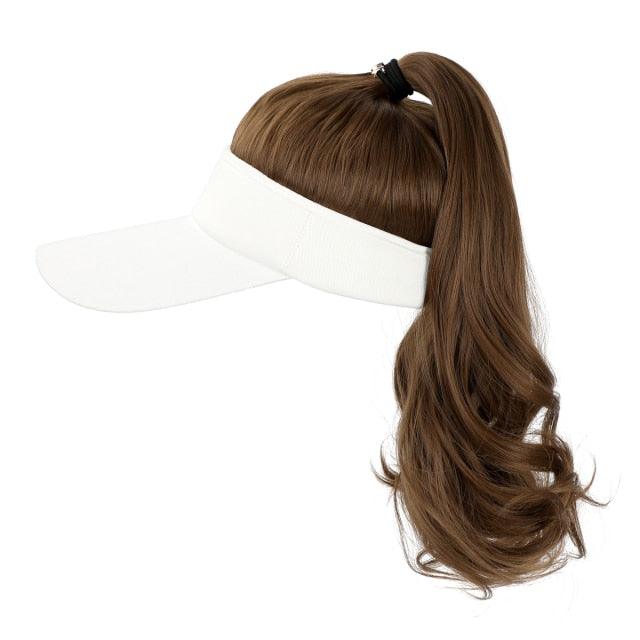 Ponytail Extension Cap hair Synthetic Wig Curly Wavy Wigs with Visor Hat hair Wigs for Women Hat Baseball Wigs For Black Women Cosplay Wigs For Women