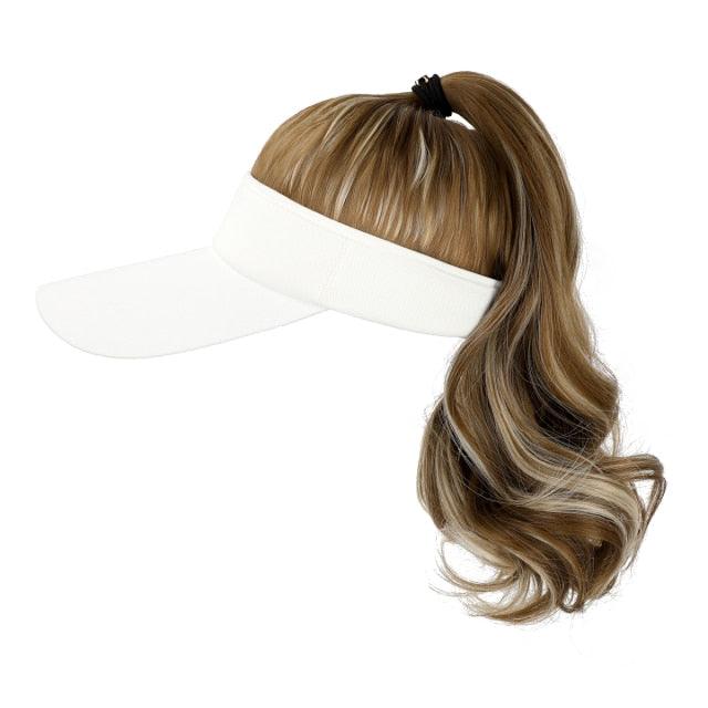 Ponytail Extension Cap hair Synthetic Wig Curly Wavy Wigs with Visor Hat hair Wigs for Women Hat Baseball Wigs For Black Women Cosplay Wigs For Women