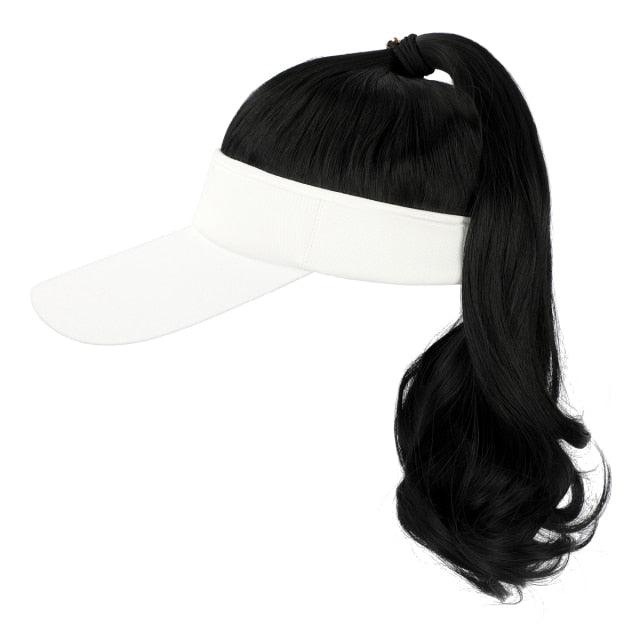 Ponytail Extension Cap hair Synthetic Wig Curly Wavy Wigs with Visor Hat hair Wigs for Women Hat Baseball Wigs For Black Women Cosplay Wigs For Women