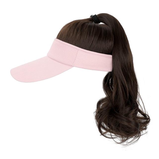 Ponytail Extension Cap hair Synthetic Wig Curly Wavy Wigs with Visor Hat hair Wigs for Women Hat Baseball Wigs For Black Women Cosplay Wigs For Women