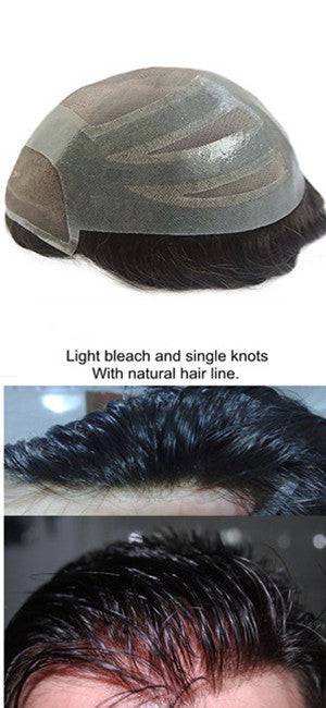 VIP Extensions Men's Human Hair Toupee 10 x 8 in, Color 1B40